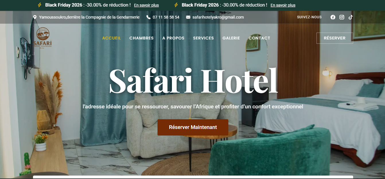 Application Hôtel:site vitrine, administration et réservation en ligne